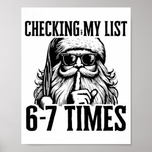 Póster Santa Seis Siete 6 7 Meme Divertido Navidad Festej