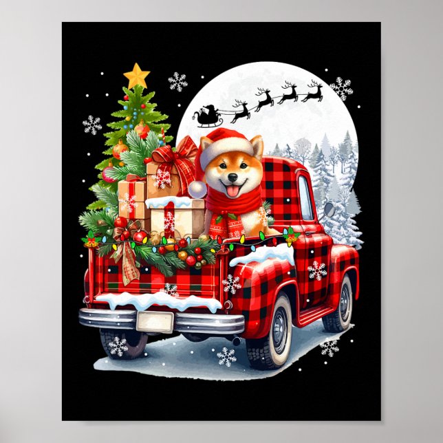 Póster Santa Shiba Inu Sobre El Propietario De Los Navida (Frente)