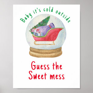 Póster Santa sled - Adivinen el dulce desorden