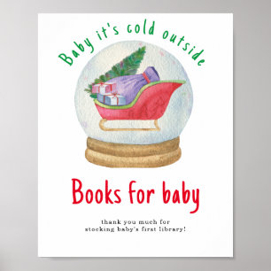 Póster Santa sled - Libros para bebé
