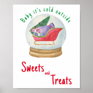 Póster Santa sleigh - Dulces y golosinas