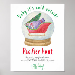 Póster Santa sleigh - juego de caza pacificador ducha beb