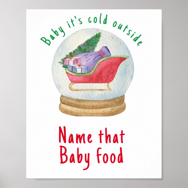 Póster Santa sleigh - Nombrar ese alimento para bebé (Frente)