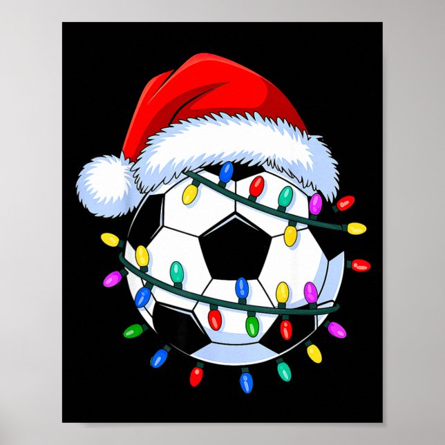 Póster Santa Soccer Ball Christmas Soccer  (Frente)
