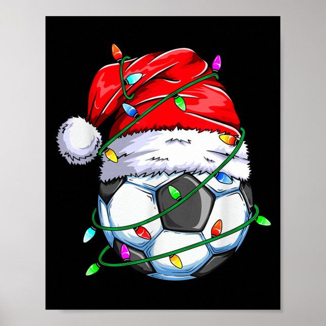 Póster Santa Soccer Ball Srts Design- Christmas Soccer Pl (Frente)