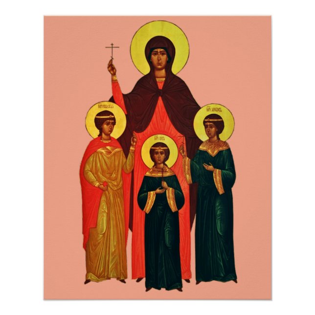 Póster Santa Sofía y sus hijas las Virtudes Eternas (Anverso)