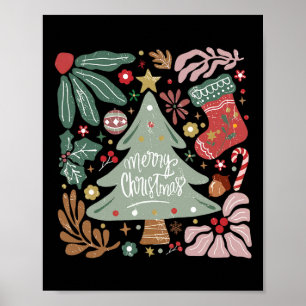 Póster Santa Squad Feliz Navidad Familia Pajamas Ho