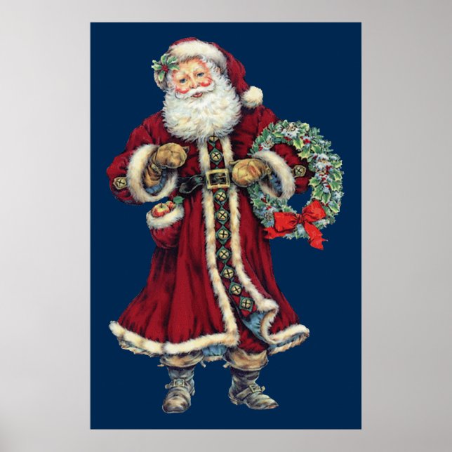 Póster santa standing vintage poster (Frente)