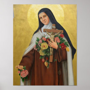 Póster Santa Teresa de Lisieux, pequeña flor de Jesús