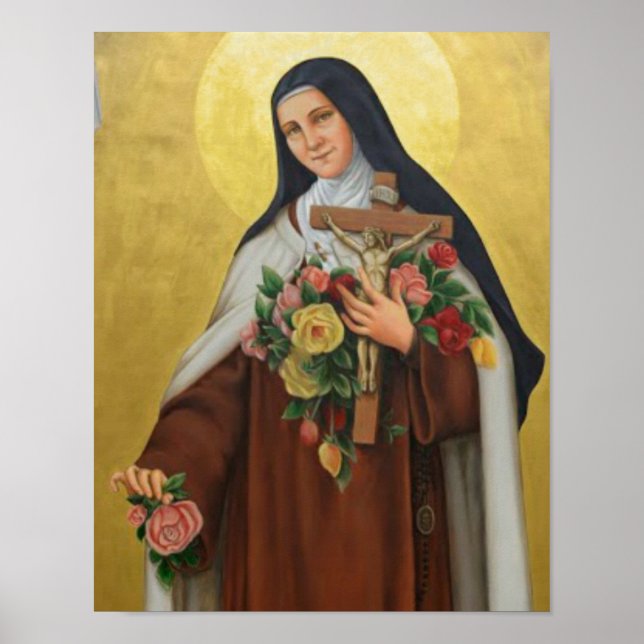 Póster Santa Teresa de Lisieux, pequeña flor de Jesús (Frente)
