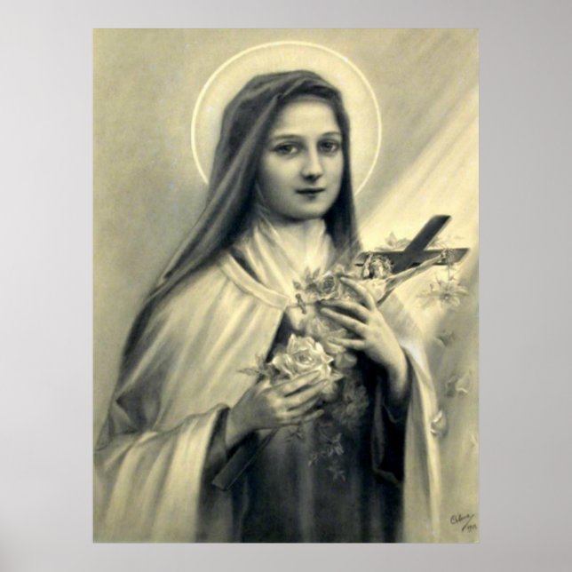 Póster Santa Teresa de Lisieux, pequeña flor de Jesús (Frente)