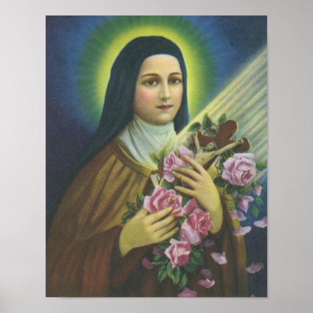 Póster Santa Teresa de Lisieux, pequeña flor de Jesús (Frente)