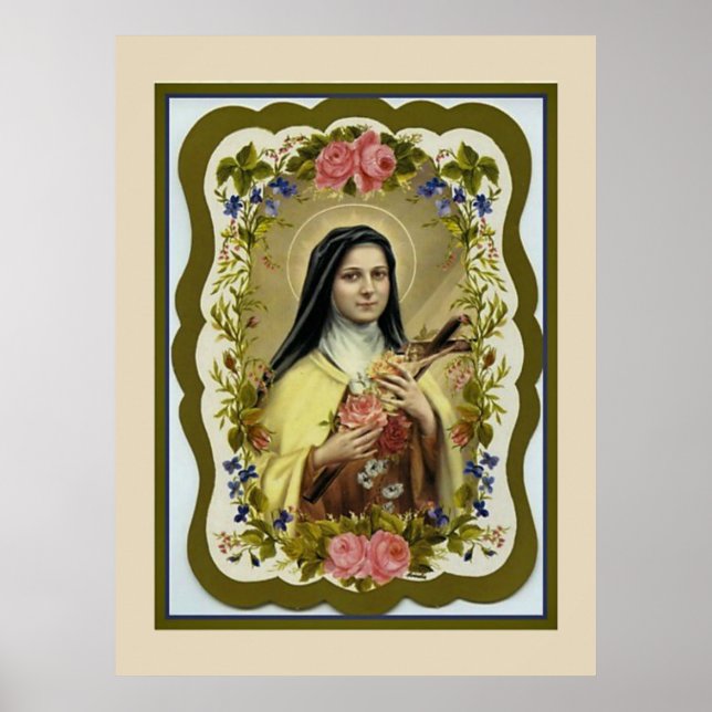 Póster Santa Teresa de Lisieux, pequeña flor de Jesús (Frente)