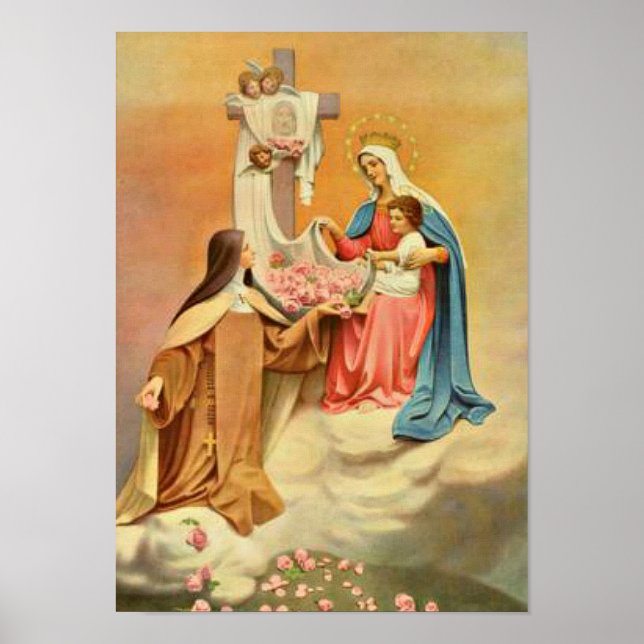 Póster Santa Teresa de Lisieux Pequeña Flor de Jesús Marí (Frente)