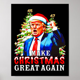 Póster Santa Trump 45-47 pijamas de Navidad hacen geniale