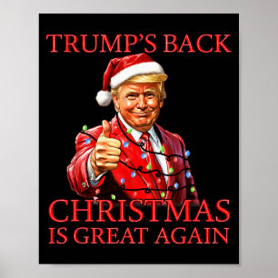 Póster Santa Trump Baile Haz Navidad Grande Otra Vez Feo 