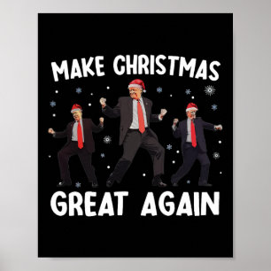 Póster Santa Trump Baile Haz Navidad Grande Otra Vez Xmas