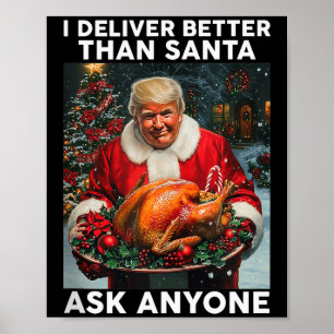Póster Santa Trump Pavo Navidad Divertida Celebración Bro