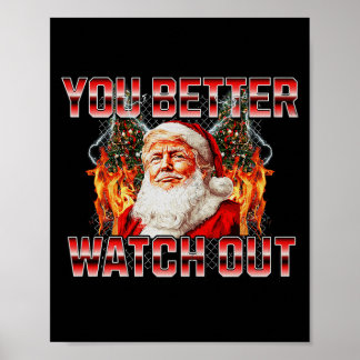Póster Santa Trump Santa Claus viene a la ciudad 2024 Pre