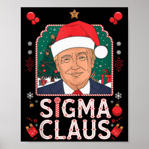 Póster Santa Trump Sigma Claus Navidad Divertida Rizz Riz