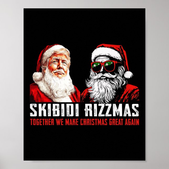 Póster Santa Trump Skibidi Rizzmas hace de los Navidades  (Frente)