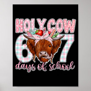 Póster Santa Vaca 67 Días De Clase Profesor Seis Siete Me