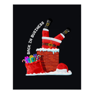 Póster Santa vuelve a estar en activo — Chimenea divertid