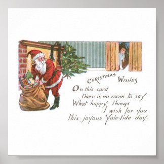 Póster Santa y el niño que debería estar dormido