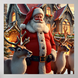 Póster Santa y Poster de renos