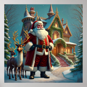 Póster Santa y Poster de renos