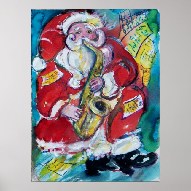Póster SANTA y SAX, FIESTA de NAVIDADES (Frente)