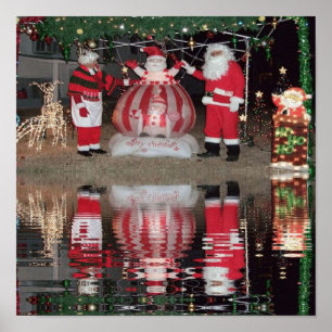 Póster Santa y señora Claus