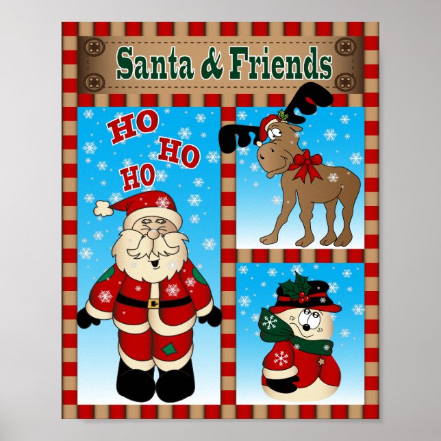 Póster Santa y sus amigos de invierno (Frente)