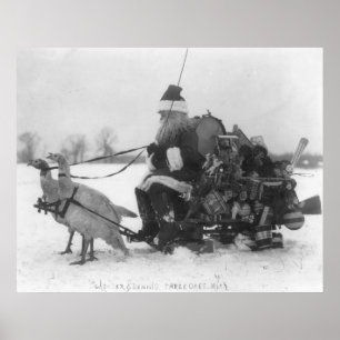 Póster Santa y sus renos turcos