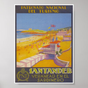 Póster Santander Spain Vintage Travel Poster