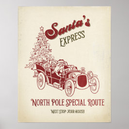 Póster Santa's Express Vitange Christmas