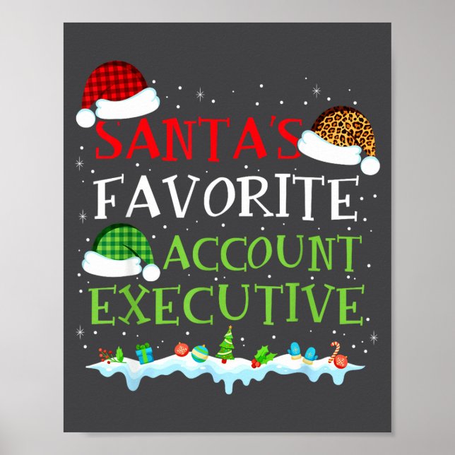 Póster Santa's Favorite Account Executive Fun Christmas  (Frente)