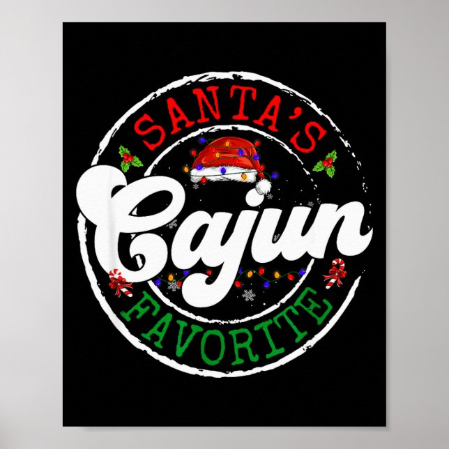 Póster Santa's Favorite Cajun Christmas Pajama Family Mat (Frente)