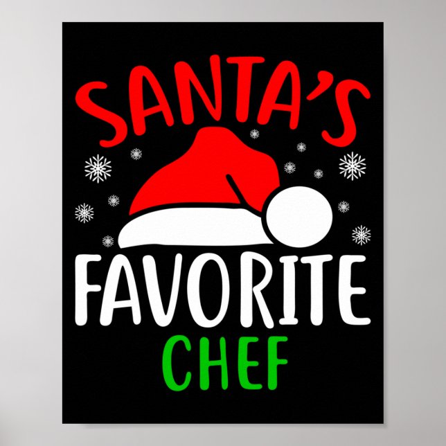 Póster Santas Favorite Chef Funny Christmas Xmas Santa Lo (Frente)