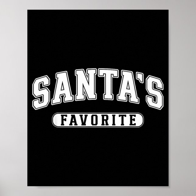 Póster Santa's Favorite Christmas Varsity Text Family Xma (Frente)