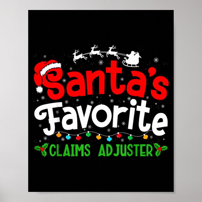 Póster Santa's Favorite Claims Adjuster Christmas Party  (Frente)
