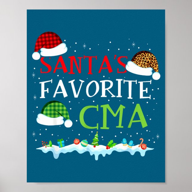Póster Santa's Favorite Cma Fun Christmas Medical Istant  (Frente)