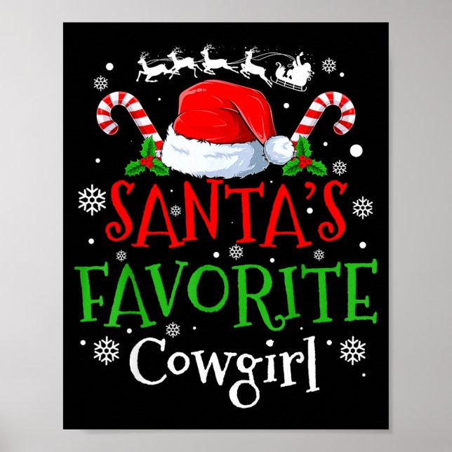 Póster Santa's Favorite Cowgirl Christmas Party  (Frente)