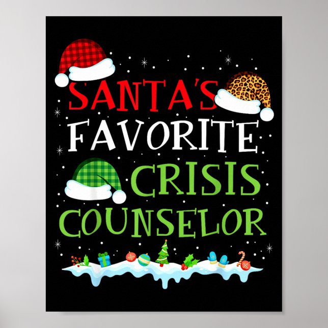 Póster Santa's Favorite Crisis Counselor Fun Christmas  (Frente)