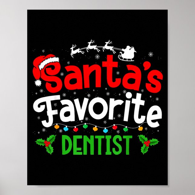 Póster Santa's Favorite Dentist Christmas Party  (Frente)