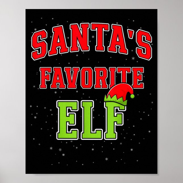 Póster Santa's Favorite Elf Christmas Family Matching Gro (Frente)