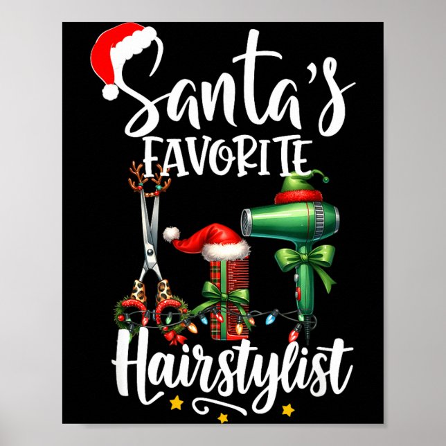 Póster Santa's Favorite Hair Stylist Christmas Hairdresse (Frente)