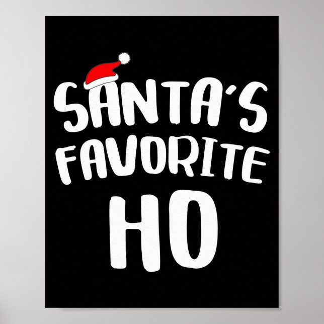 Póster Santa's Favorite Ho Long Sleeve Shirt Funny Christ (Frente)