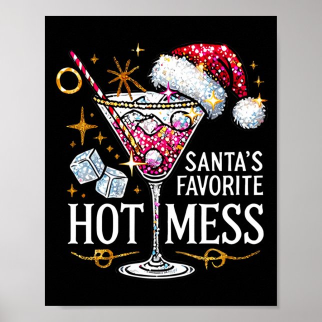 Póster Santa's Favorite Hot Mess Long Sleeve  (Frente)