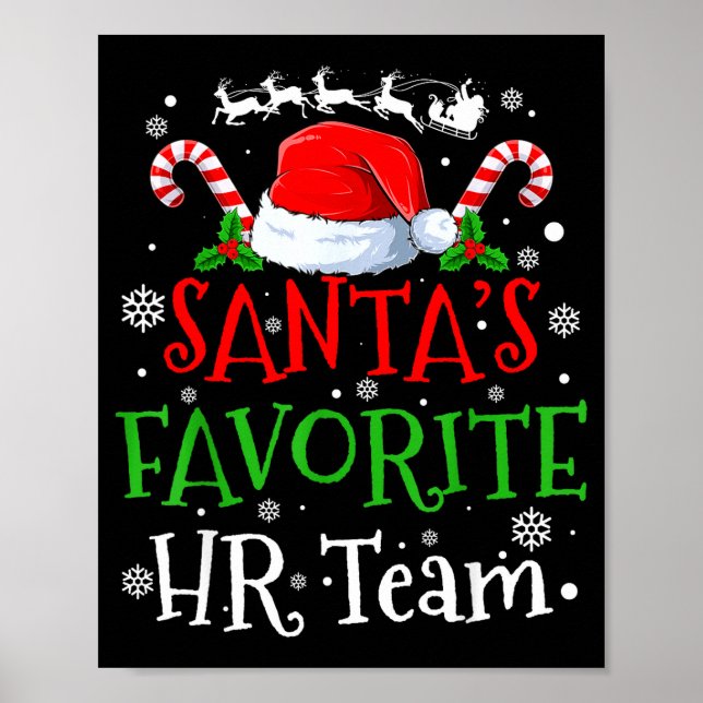 Póster Santa's Favorite Hr Team Christmas Party  (Frente)